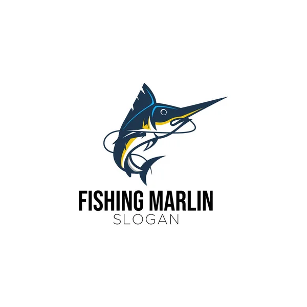Pesca Marlin Colorata Illustrazione Vettoriale — Vettoriale Stock