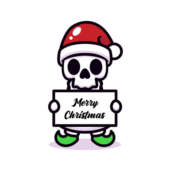 Totenkopf Weihnachtsmann Vektorillustration — Stockvektor