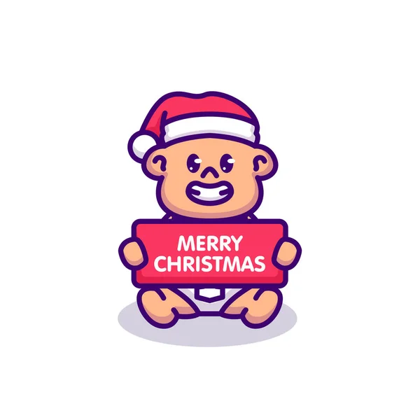 Baby Christmas Colorful Vector Illustration — Stock Vector