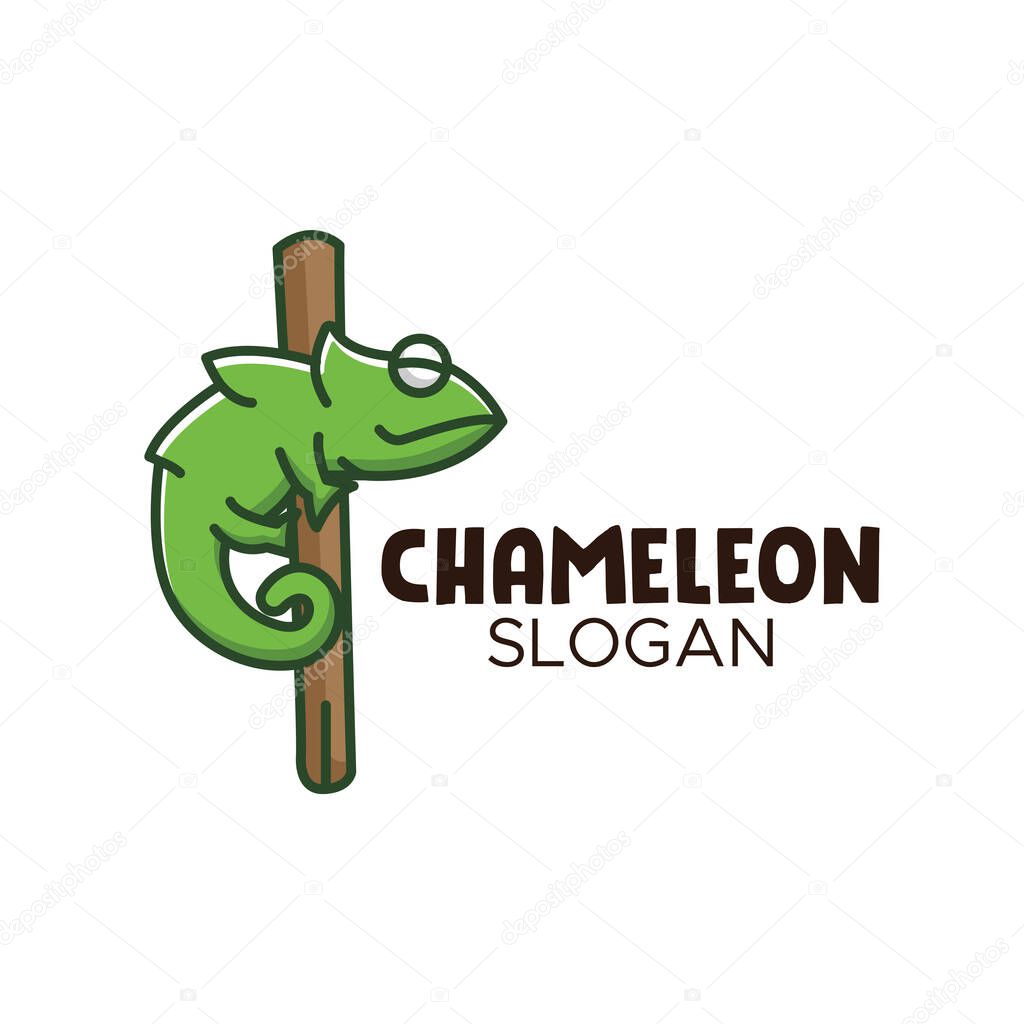 Chameleon, colorful vector illustration
