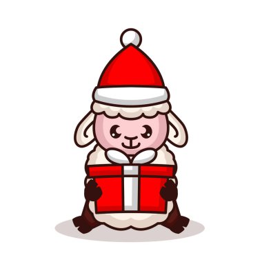 Koyun Noel 'i, vektör illüstrasyonu 