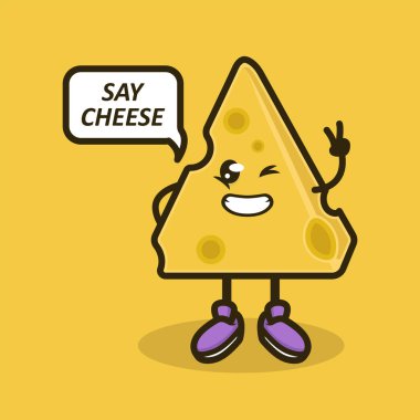 Peynir maskotu, vektör çizimi 