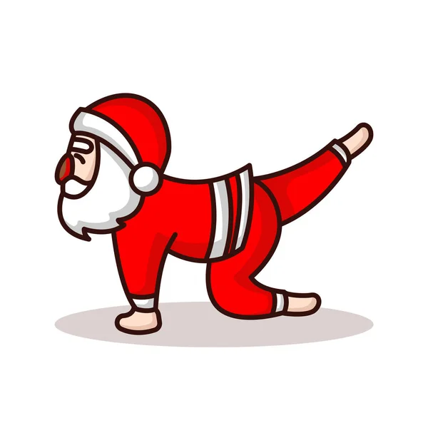 Yoga Santa Colorful Vector Illustration — Stock Vector