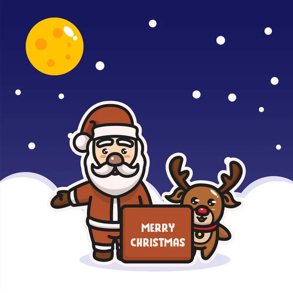 Santa Reindeer Illustration Vectorielle — Image vectorielle