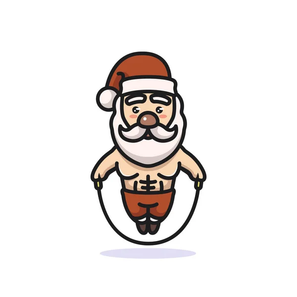 Santa Fitness Vector Illustration — Stock Vector