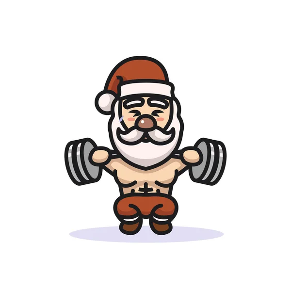 Santa Fitness Vektorillustration — Stockvektor