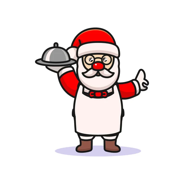 Cozinhar Santa Ilustração Vetorial — Vetor de Stock