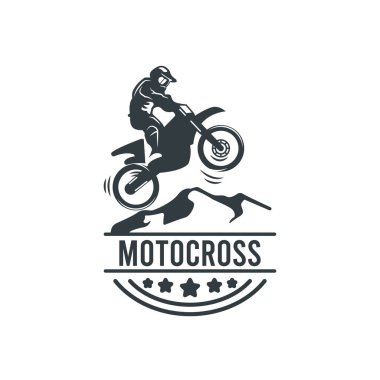 Motokros logosu, vektör illüstrasyonu 