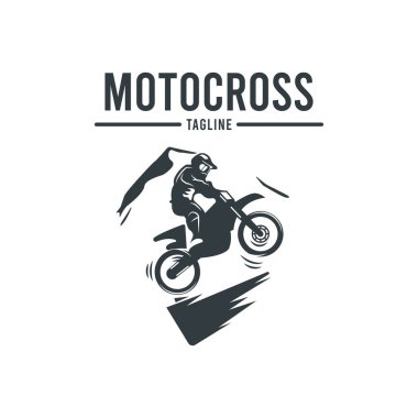 Motokros logosu, vektör illüstrasyonu 