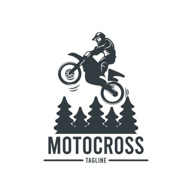 Motokros logosu, vektör illüstrasyonu 