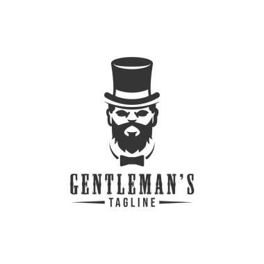 Beyefendi logosu, vektör illüstrasyonu