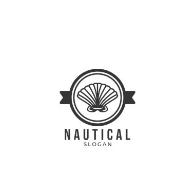 Denizcilik logosu, vektör illüstrasyonu