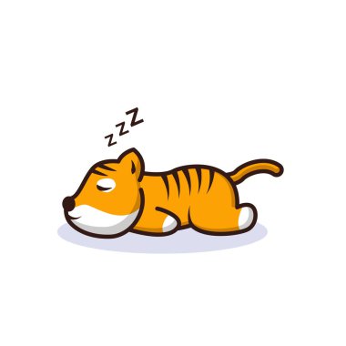 Uykulu kaplan, vektör illüstrasyonu