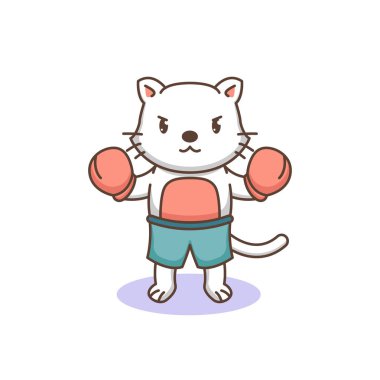 kedi boksu, vektör illüstrasyonu 