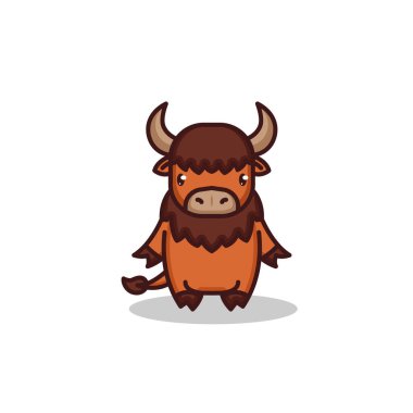 Şirin bizon, vektör çizimi 