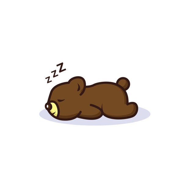 sleepy bear, vector illustration