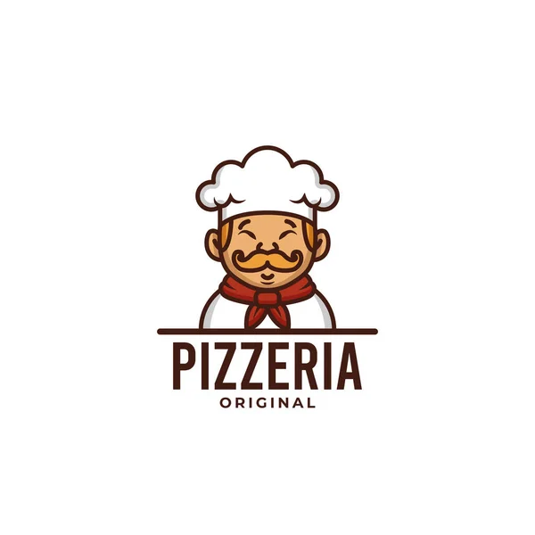 Pizzaria Logó Vektor Illusztráció — Stock Vector