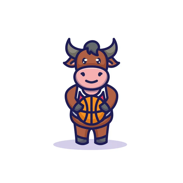 Niedlicher Bullensport Vektor Illustration — Stockvektor