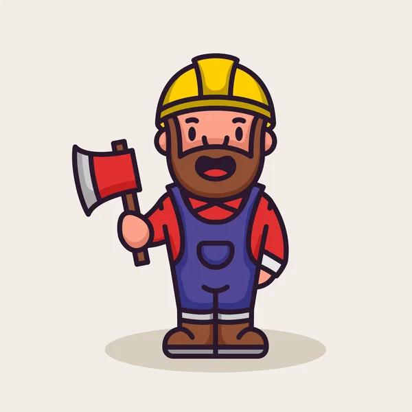 Cute Carpenter Vector Illustration — Stock Vector