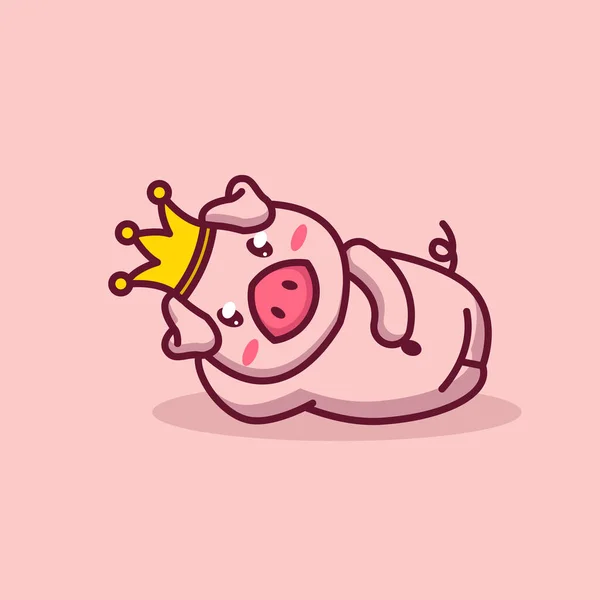 Cochon Roi Illustration Vectorielle — Image vectorielle