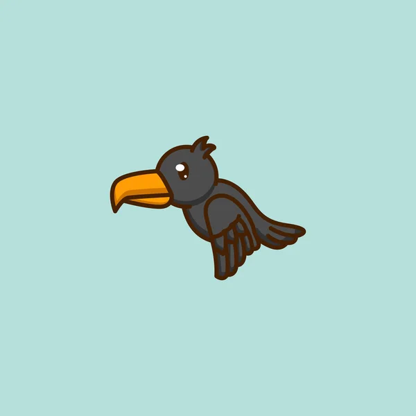 Cute Crow Vector Illustration — Stock Vector