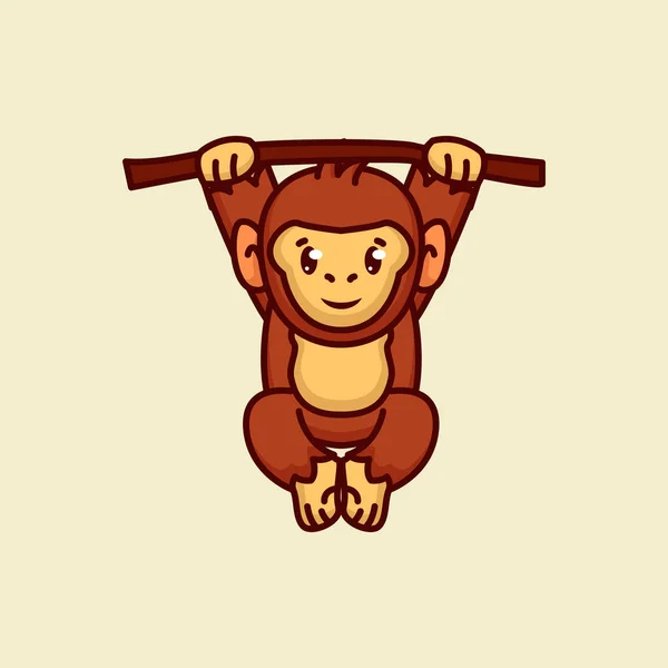 Scimpanzé Carino Illustrazione Vettoriale — Vettoriale Stock