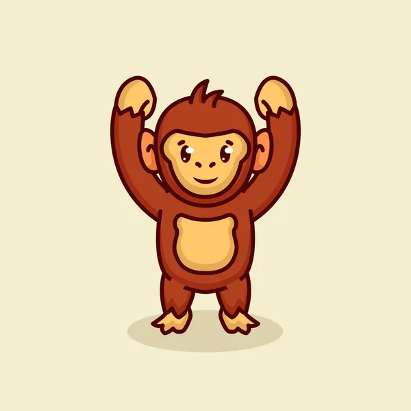 Cute Chimpanzee Vector Illustration — Stock Vector