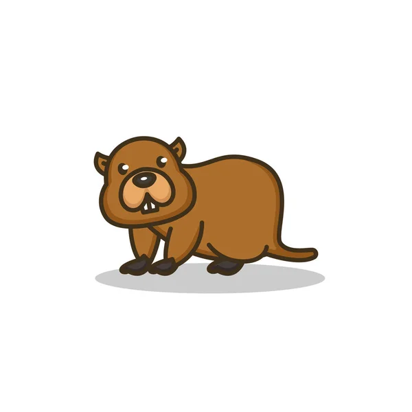 Cute Groundhog Vector Illustration — Stock Vector