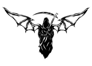 The animation of the black grim reaper with the big bat wings