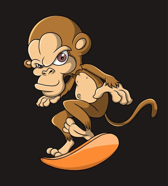 Macaco Legal Está Jogando Quadro Ilustração — Vetor de Stock