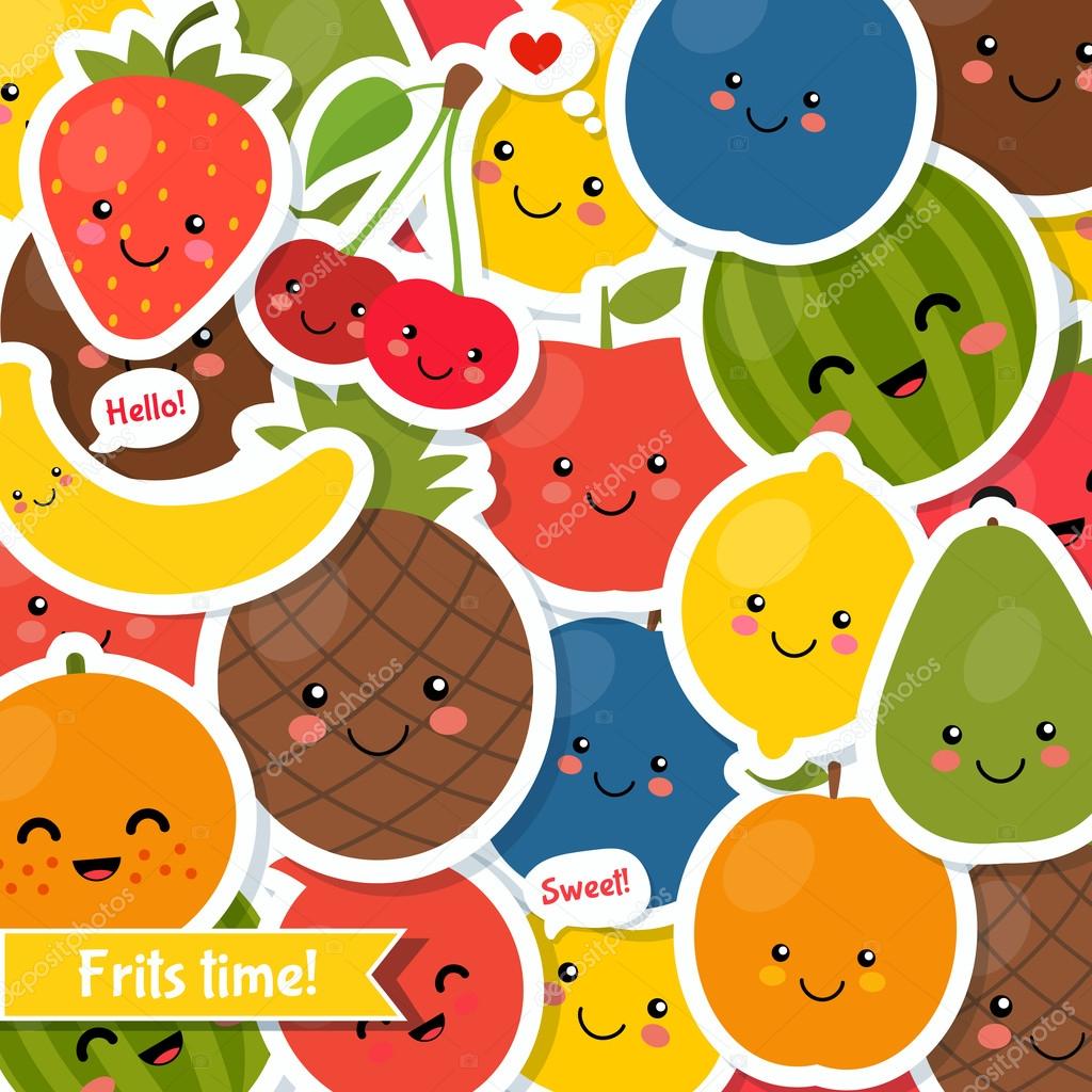 Fruits background. Colorful template for cooking, restaurant menu and vegetarian food