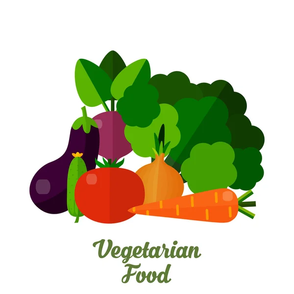 Vegetariánské jídlo pozadí. Vektorová Grafika