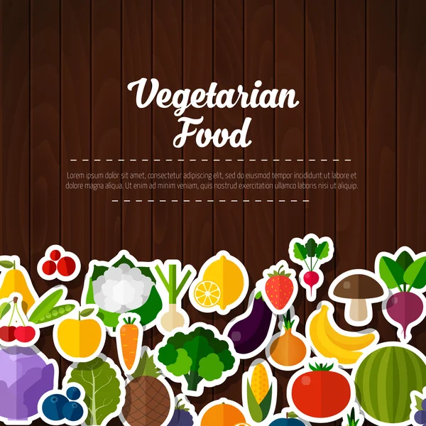 Frukt och grönsaker bakgrund. — Stock vektor