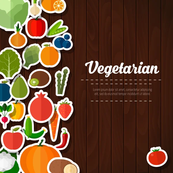 Fondo de frutas y hortalizas. — Vector de stock