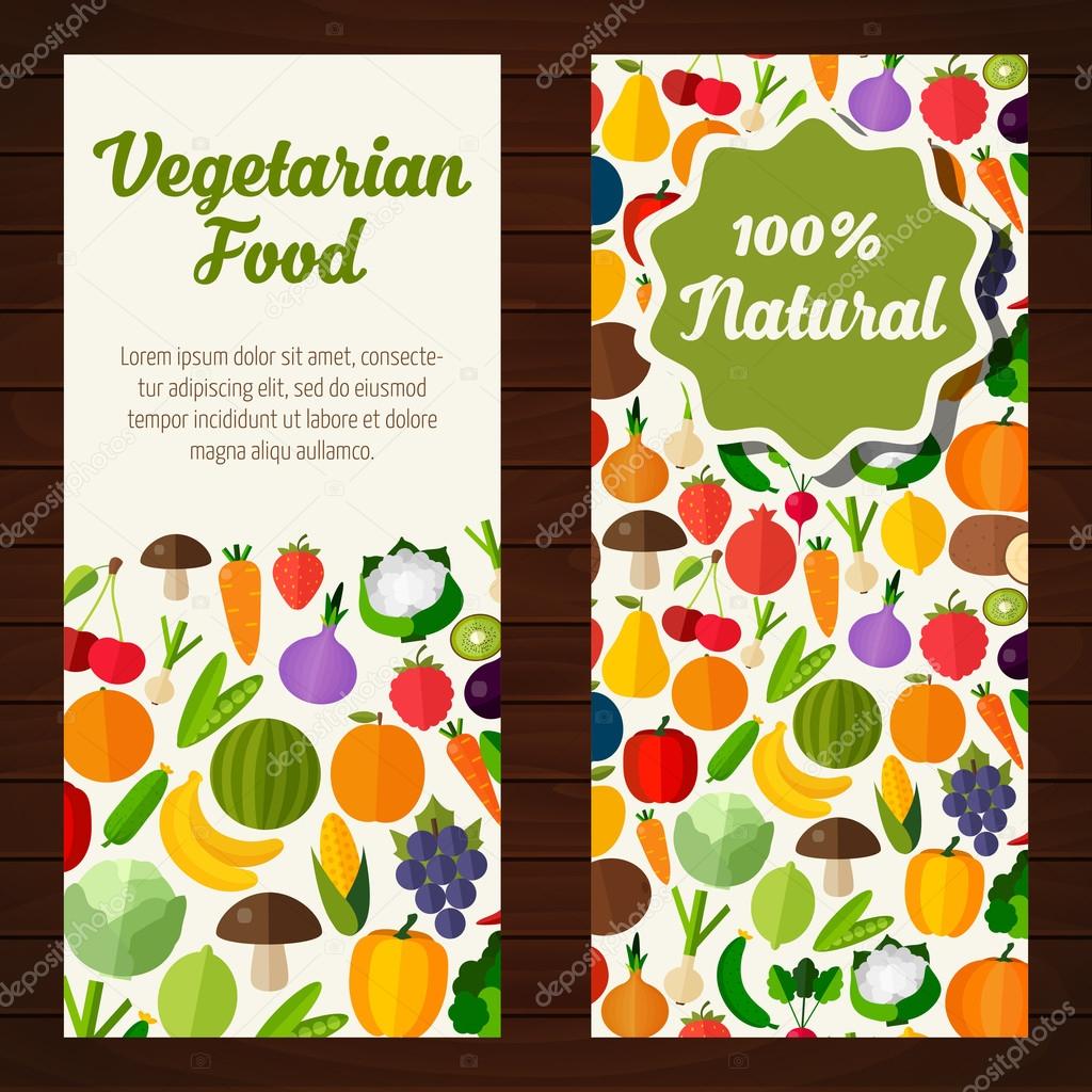 Fruits and vegetables banners.