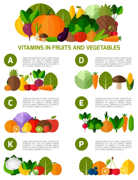 Vegetáriánus ételek infographic háttér. — Stock Vector