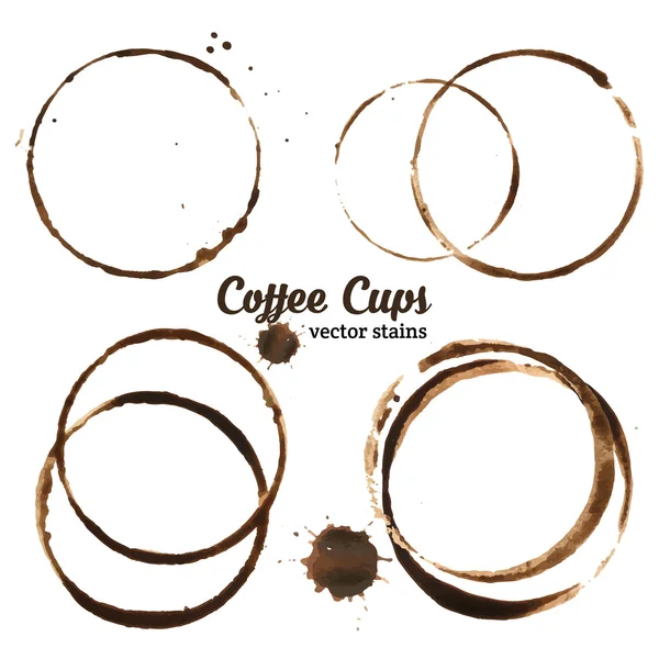 Isolated vector illustration of coffee cup stains. — Stock Vector