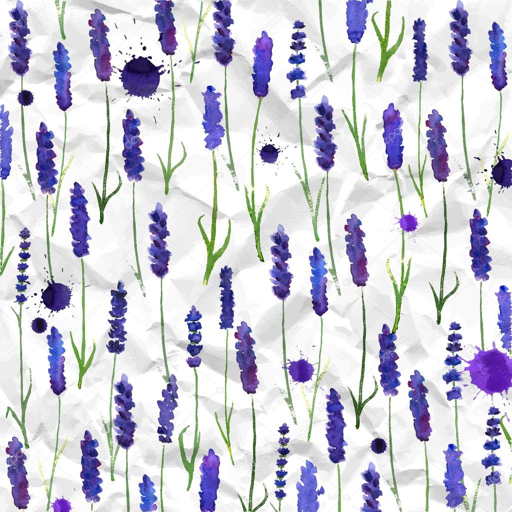 Vector watercolor lavender background