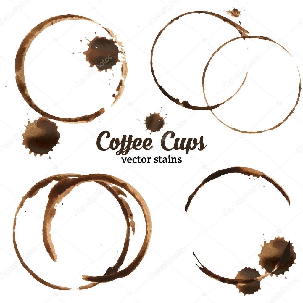 Isolated vector illustration of coffee cup stains.