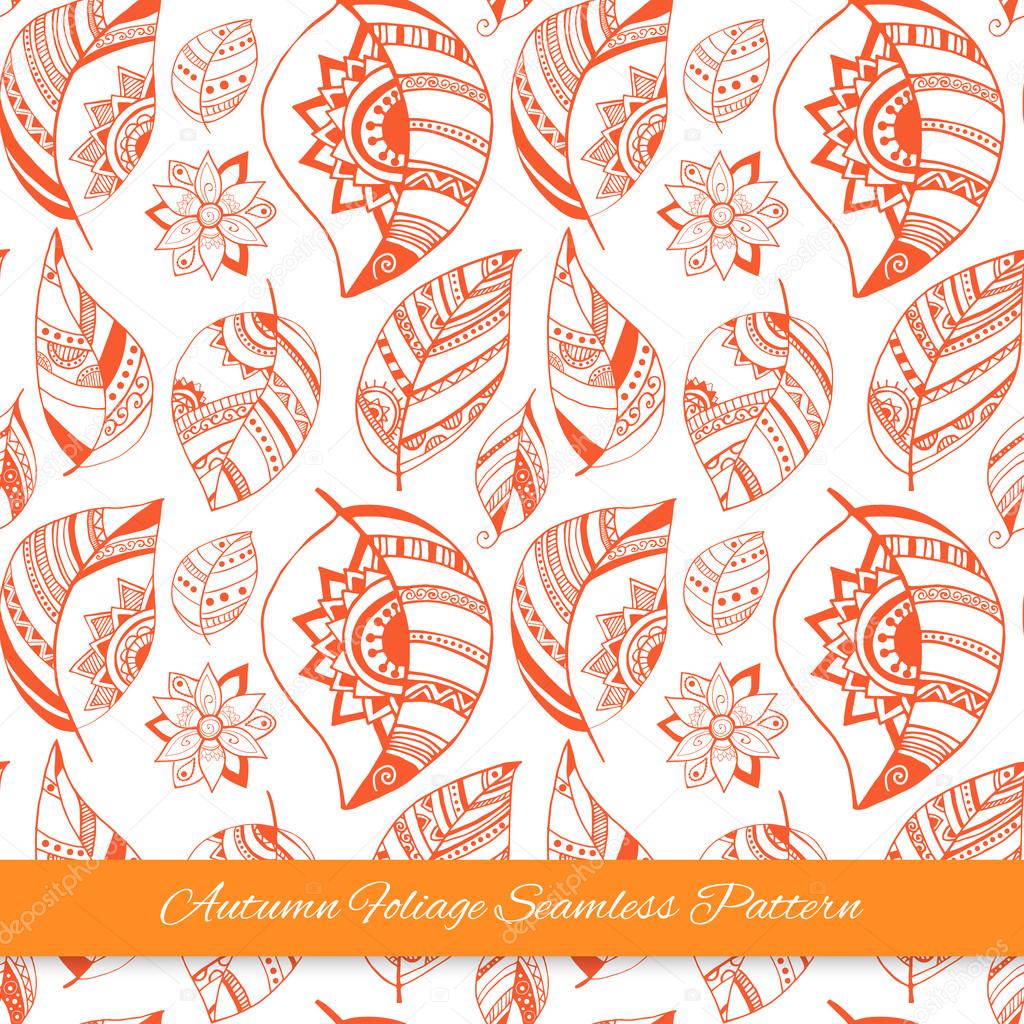 Colorful floral autumn seamless pattern background