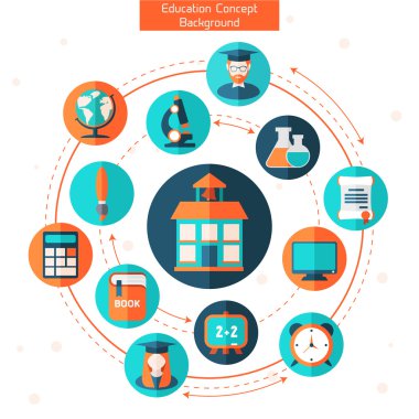düz eğitim Infographic arka plan. 