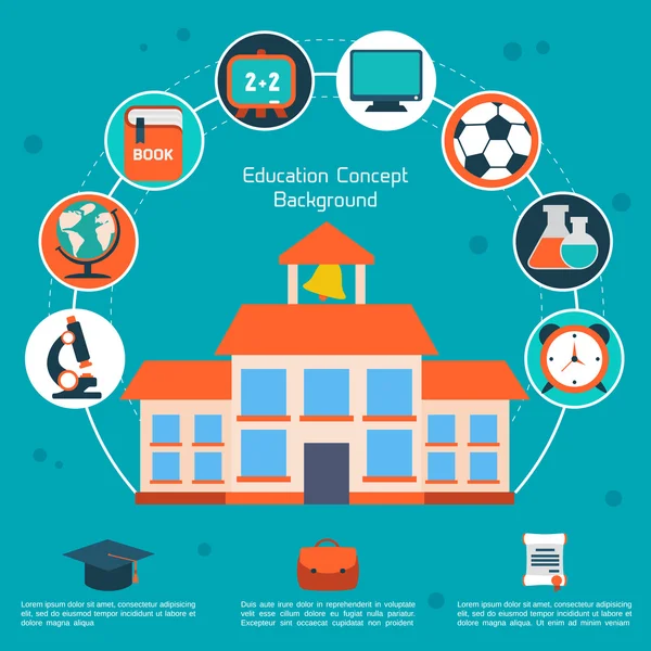 Flat Education Infographie Contexte . — Image vectorielle