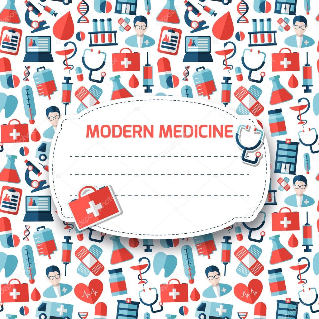 Pattern with medical icons
