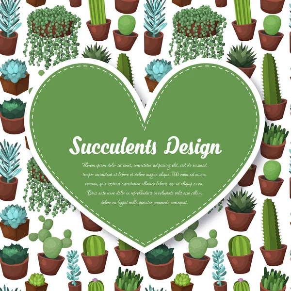 Schattig succulente vectorillustratie. — Stockvector