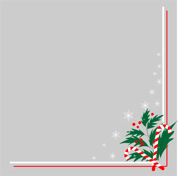 Mikulás zokni, karácsonyi kompozíció magyal és karamellel — Stock Vector