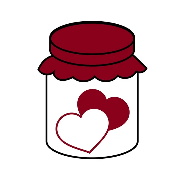 红心瓶。情人节用罐子和心来装饰情人的浪漫 免版税图库矢量图片
