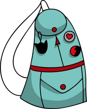 Mavi okul çantası, vektör simgesi çizgisi deseni