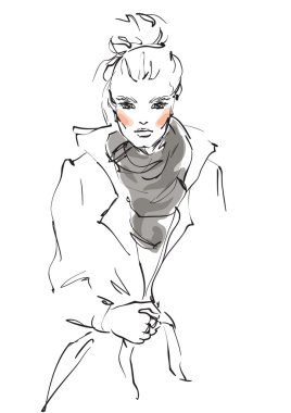 Genç bir ceket modelinde