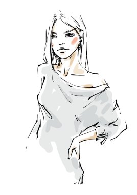 Büyük boy bir kazak kız