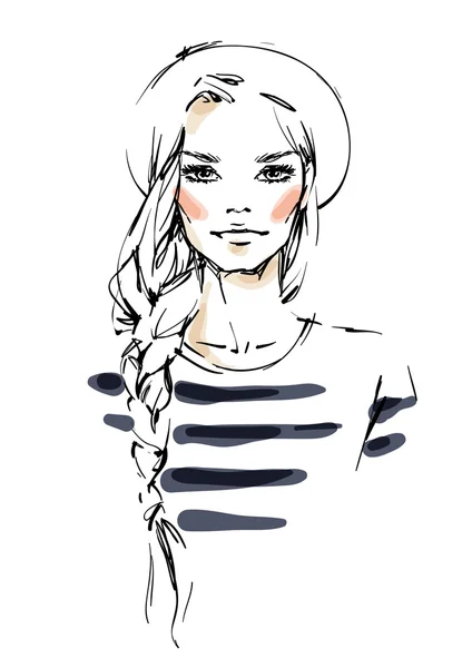 Uzun bir kızla örgü taraflı